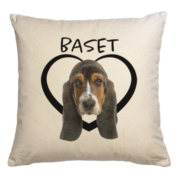 Polštář bavlněný  s potiskem Baset
